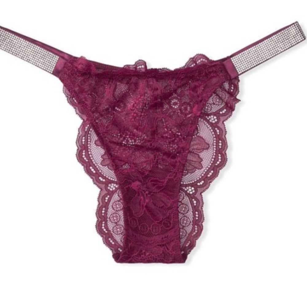 New VERY SEXY‎ Bombshell Shine Strap Thong Panty Crystal Band Underwear XS